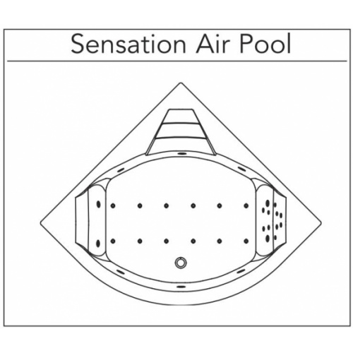 Baignoire d'angle balnéo LIMBO 140x140 cm - Sensation Air Pool - Tête à Droite Limbo Sensation Air Pool