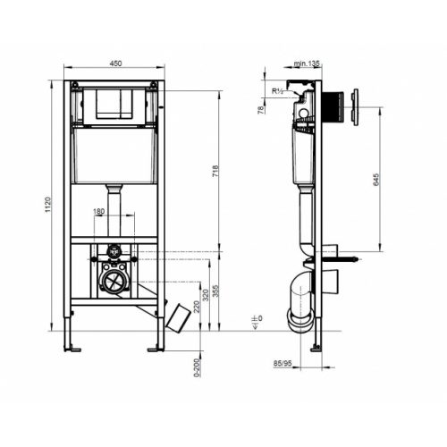 Bâti support VICONNECT Pro + Plaque de déclenchement Villeroy & Boch** Bati VB Schéma Bâti support VICONNECT Pro + Plaque de déclenchement Villeroy & Boch** Bati VB Schéma