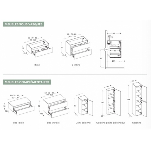Meuble RIVAGE une grande vasque 120 cm Chêne Cognac RIVAGE 2025 Meuble RIVAGE une grande vasque 120 cm Chêne Cognac RIVAGE 2025