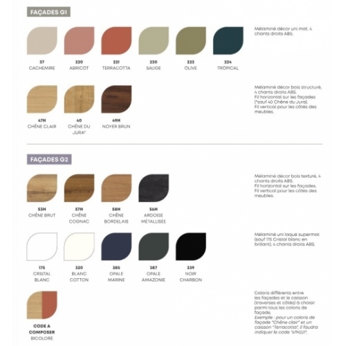 Meuble RIVAGE une grande vasque 120 cm Chêne Cognac Coloris RIVAGE 2025 - G1 & G2 Meuble RIVAGE une grande vasque 120 cm Chêne Cognac Coloris RIVAGE 2025 - G1 & G2