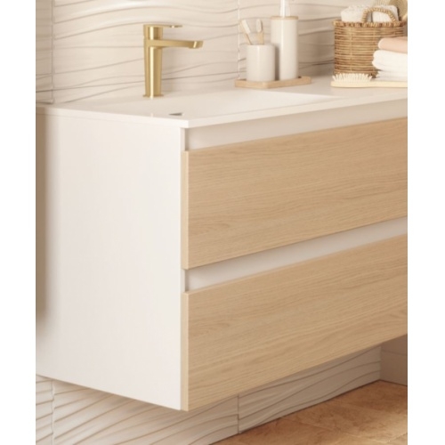 Meuble RIVAGE 120cm vasque à gauche Bicolore Chêne Clair LAIT DAVOINE_Rivage_zoom Meuble RIVAGE 120cm vasque à gauche Bicolore Chêne Clair LAIT DAVOINE_Rivage_zoom