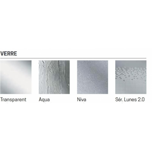 Porte de douche pivotante LUNES 2.0 G 95 cm - Transparent - Silver Verre LUNES 2 0