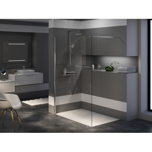 Paroi de douche walk-in LAGO 90cm - Chromé parois-de-douche-rectangle-120cm-chrome-lago-ambiance-hd