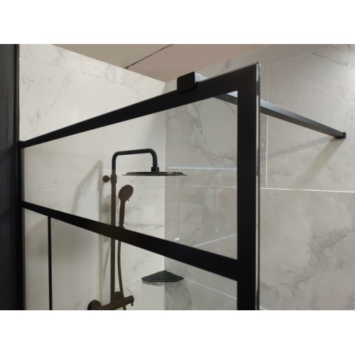 Paroi de douche ATELIER GRAPHIC Noir avec volet pivotant - 120+34.5cm** Atelier Graphic_2 Paroi de douche ATELIER GRAPHIC Noir avec volet pivotant - 120+34.5cm** Atelier Graphic_2