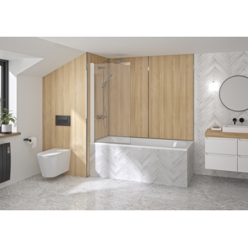 Pare-bains 1 volet pivotant SAMOA 75cm - Blanc Samoa_BTN Pare-bains 1 volet pivotant SAMOA 75cm - Blanc Samoa_BTN