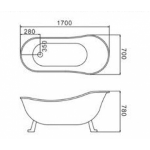Baignoire îlot Rétro Monobloc 170x75 MARGOT MARGOT Baignoire îlot Rétro Monobloc 170x75 MARGOT MARGOT
