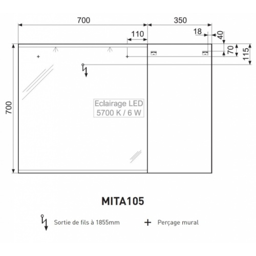 Meuble de salle de bains LOFT Vert Amazonie 105 cm MITA105 Meuble de salle de bains LOFT Vert Amazonie 105 cm MITA105