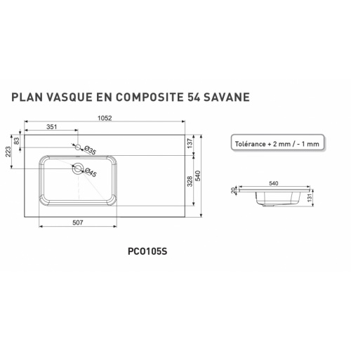 Meuble de salle de bains LOFT Vert Amazonie 105 cm Savanne PCO105S Meuble de salle de bains LOFT Vert Amazonie 105 cm Savanne PCO105S