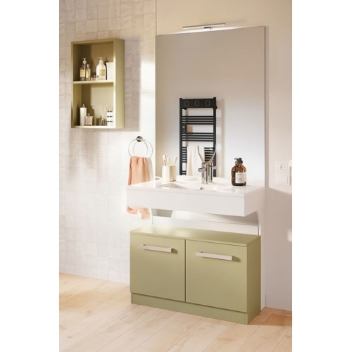 Meuble de salle de bains PMR ESTIA Blanc et Olive