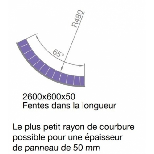Panneau à carreler cintrable à fentes longitudinales JACKOBOARD Flexo 50mm 4502928 Panneau à carreler cintrable à fentes longitudinales JACKOBOARD Flexo 50mm 4502928
