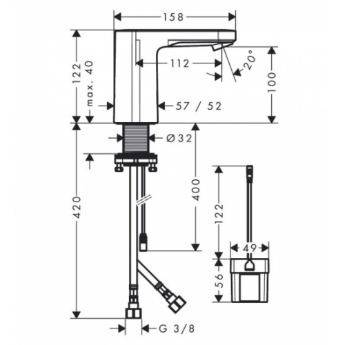 Mitigeur électronique HANSGROHE VERNIS BLEND** 715020000 Schéma Mitigeur électronique HANSGROHE VERNIS BLEND** 715020000 Schéma