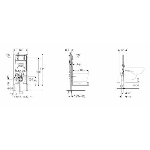 Bâti-support mural Geberit Duofix extra-plat 114 cm - 111.796.00.1** 111 796 00 1 (3)