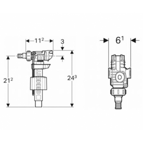 Robinet flotteur Geberit type 380, alimentation latérale 281 002 00 1 (2) Robinet flotteur Geberit type 380, alimentation latérale 281 002 00 1 (2)