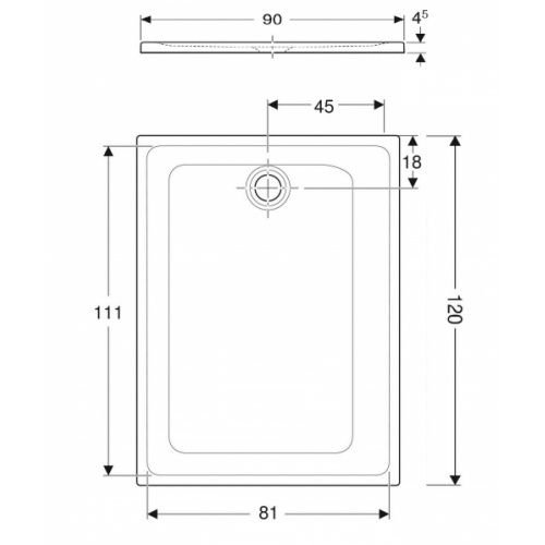 Receveur céramique antidérapant GEBERIT RENOVA Blanc 120x90 cm* RENOVA 90x120cm Receveur céramique antidérapant GEBERIT RENOVA Blanc 120x90 cm* RENOVA 90x120cm