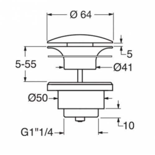 Bonde en laiton Up&Down non recoupable Blanc mat** UD42524 Schéma Bonde en laiton Up&Down non recoupable Blanc mat** UD42524 Schéma