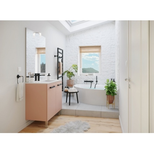 Meuble CHANGO sur pieds 2 portes Abricot 90cm Bain de lumière Abricot_web