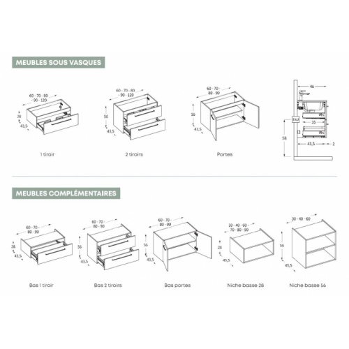 Meuble de salle de bains OSMOSE : Ornement OSMOSE Sur mesure Meuble de salle de bains OSMOSE : Ornement OSMOSE Sur mesure