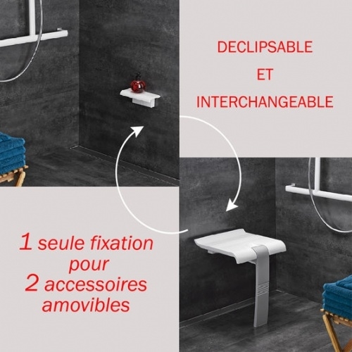 Tablette de douche à clipser ARSIS Anthracite interchangeable Arsis Tablette de douche à clipser ARSIS Anthracite interchangeable Arsis
