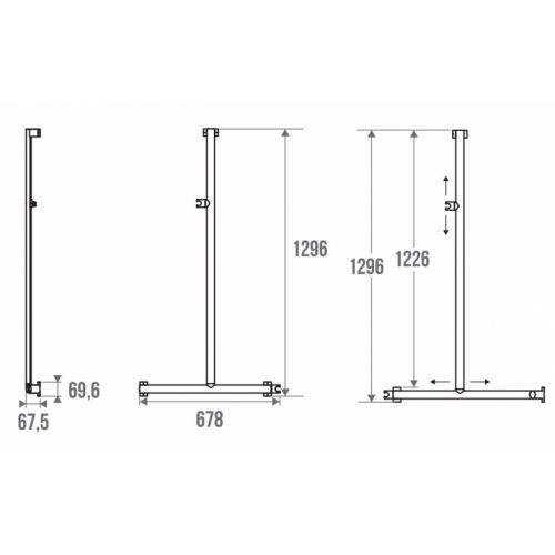 Barre de douche en T ou en L ARSIS Anthracite Barre T-arsis-Schéma Barre de douche en T ou en L ARSIS Anthracite Barre T-arsis-Schéma