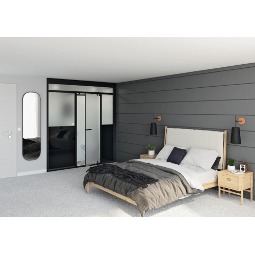 MODULO salle d'eau complète en kit - Montage en 2 jours Modulo XL niche droite - profile noir