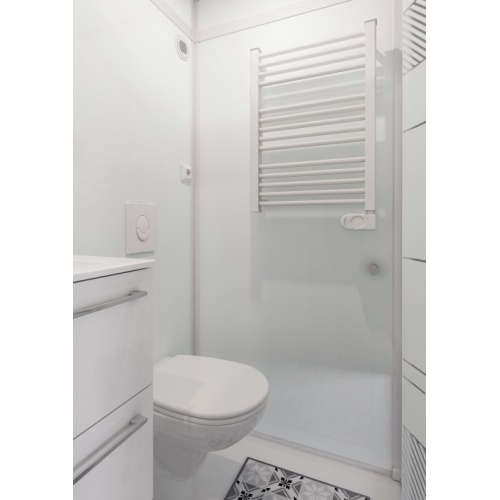 MODULO salle d'eau complète en kit - Montage en 2 jours Zoom seche-serviettes - WC - Modulo XL Luxe