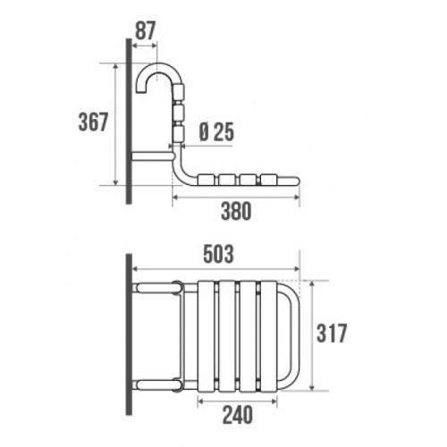 Siège de douche à suspendre - Pellet 047534 Schéma 047534 Siège de douche à suspendre - Pellet 047534 Schéma 047534