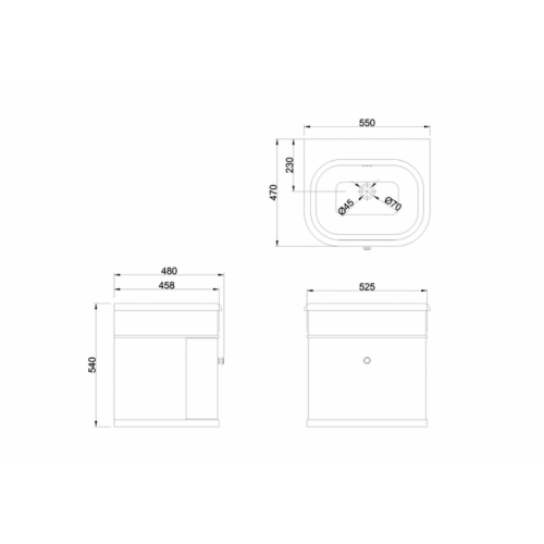 Meuble traditionnel moderne CHALFONT 55 cm Noir Mat CH55 B7E CHKCHR Meuble traditionnel moderne CHALFONT 55 cm Noir Mat CH55 B7E CHKCHR