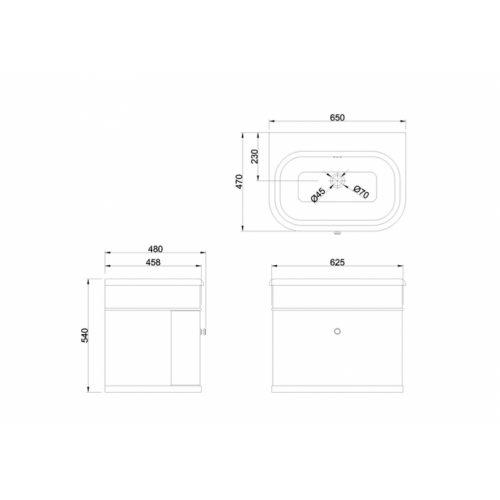 Meuble traditionnel moderne CHALFONT 65 cm Noir Mat CH65 B8E CHKCHR Meuble traditionnel moderne CHALFONT 65 cm Noir Mat CH65 B8E CHKCHR