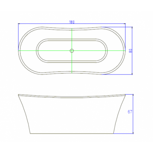 Baignoire îlot MOOREA 180x80 cm Schéma C-3141 Baignoire îlot MOOREA 180x80 cm Schéma C-3141