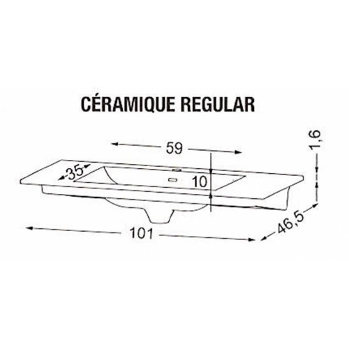Ensemble meuble salle de bain SHERWOOD Chêne Vieilli 100 cm Céramique REGULAR