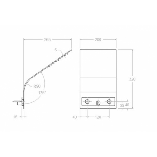Douche de tête inclinée RIKS sur mur 99Z300707 Schéma Douche de tête inclinée RIKS sur mur 99Z300707 Schéma