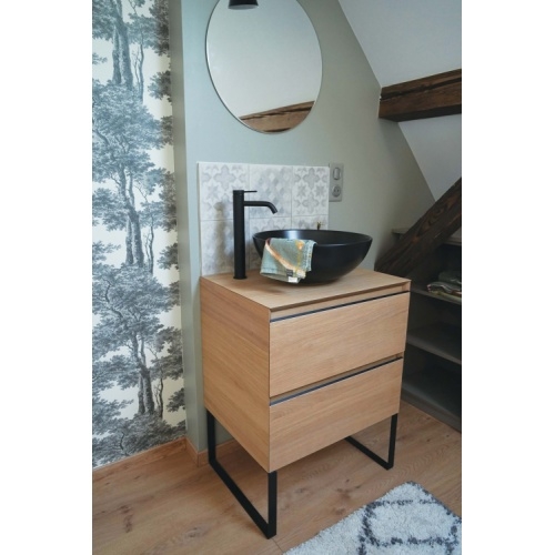 Meuble de salle de bain OAKWOOD Chêne Clair 60cm OAKWOOD AMB14 HD-a Meuble de salle de bain OAKWOOD Chêne Clair 60cm OAKWOOD AMB14 HD-a