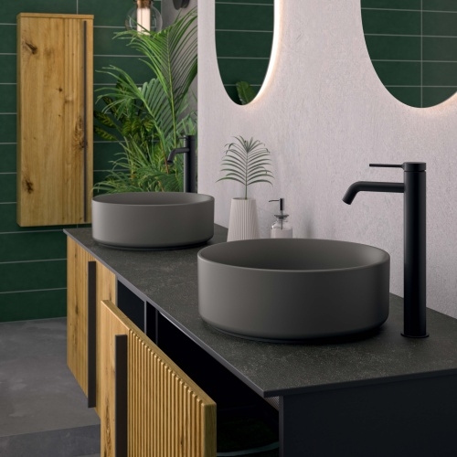 Meuble de salle de bain CANOPEE Chêne artisan et Noir Mat CANOPÉE AMB01 ZOOM HD Meuble de salle de bain CANOPEE Chêne artisan et Noir Mat CANOPÉE AMB01 ZOOM HD