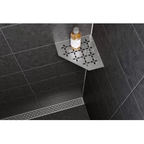 Tablette murale SHELF-E-S2 Floral Inox brossé SE S2 D5 EB