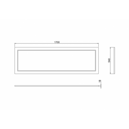 Tablier frontal pour baignoire ARUNDEL Blanc Mat - 170cm E24F Schéma Tablier frontal pour baignoire ARUNDEL Blanc Mat - 170cm E24F Schéma