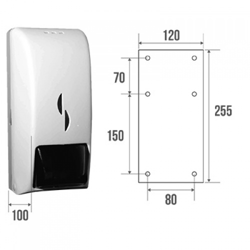 Distributeur savon liquide 750 ml, ABS 878160 Distributeur savon liquide 750 ml, ABS 878160