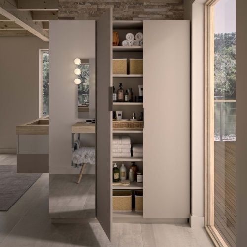 Meuble de salle de bain sur-mesure EXTENSO avec rangement et coiffeuse EXTENSO AMB95 HD Meuble de salle de bain sur-mesure EXTENSO avec rangement et coiffeuse EXTENSO AMB95 HD