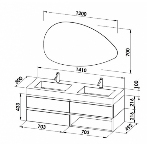Meuble de salle de bain sur-mesure EXTENSO avec rangement et coiffeuse Meuble Meuble de salle de bain sur-mesure EXTENSO avec rangement et coiffeuse Meuble