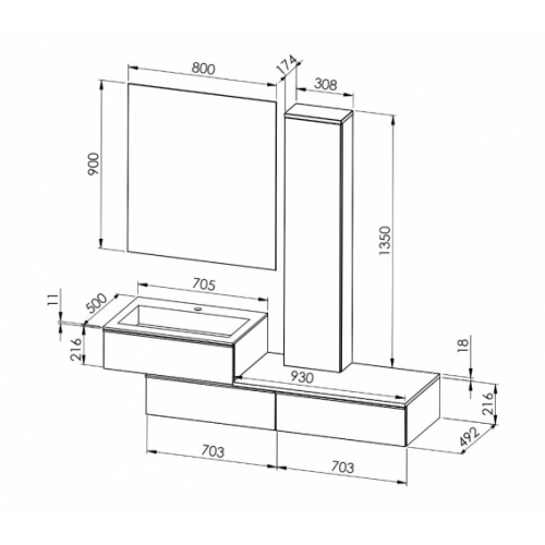 Meuble de salle de bain sur-mesure EXTENSO Amb 38 Meuble de salle de bain sur-mesure EXTENSO Amb 38