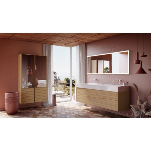 Meuble double vasque Claire-Voie en Chêne Naturel Meuble double vasque Claire-Voie en Chêne Naturel