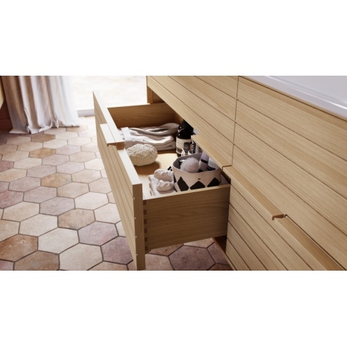 Meuble double vasque Claire-Voie en Chêne Naturel Sanijura_claire_voie_brief 04_zoom tiroir_final_RVB Meuble double vasque Claire-Voie en Chêne Naturel Sanijura_claire_voie_brief 04_zoom tiroir_final_RVB