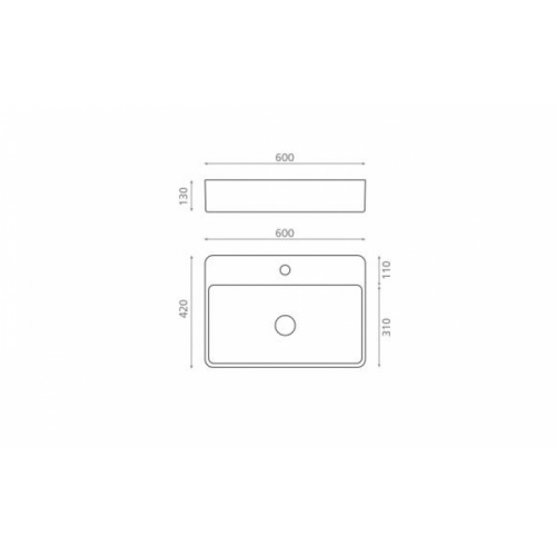 Vasque à poser ou à suspendre SANTONA 60 4127_Schéma Vasque à poser ou à suspendre SANTONA 60 4127_Schéma