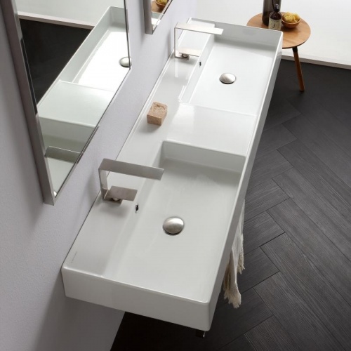 Double vasque à poser ou suspendue 140 cm TEOREMA scarabeo-teorema_5116 Double vasque à poser ou suspendue 140 cm TEOREMA scarabeo-teorema_5116