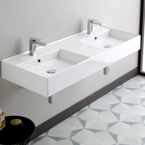 Double vasque à poser ou suspendue 140 cm TEOREMA scarabeo-teorema-5143 Double vasque à poser ou suspendue 140 cm TEOREMA scarabeo-teorema-5143