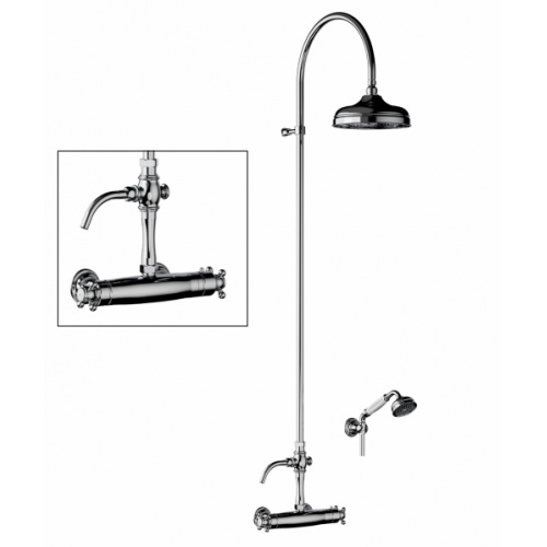 Colonne de douche thermostatique rétro JULIA Chromé Colonne de douche thermostatique rétro JULIA Chromé