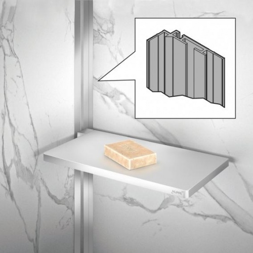 Profilé intérieur d'angle mural ingénieux HÜPPE Select+ Argent Brillant Profilé intérieur d'angle mural ingénieux HÜPPE Select+ Argent Brillant
