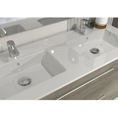 Meuble double vasque PRIMARO Chêne Gris 120 cm** PRIMARO-1200-chene gris-plan vasque Meuble double vasque PRIMARO Chêne Gris 120 cm** PRIMARO-1200-chene gris-plan vasque