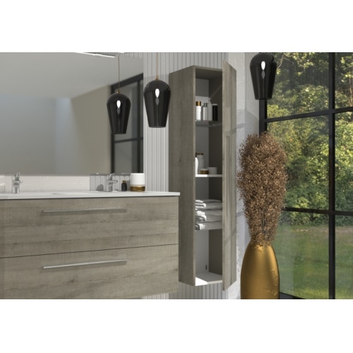 Meuble double vasque PRIMARO Chêne Gris 120 cm** PRIMARO-colonne-chene gris Meuble double vasque PRIMARO Chêne Gris 120 cm** PRIMARO-colonne-chene gris
