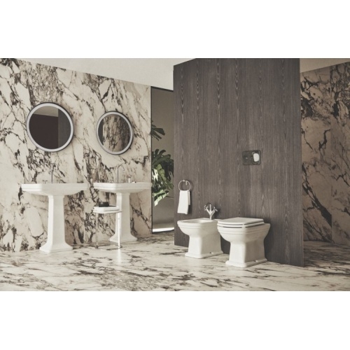 Lavabo mural rétro CALLA 71.5 cm - 3 trous de robinetterie CALLA E222301 (5) Lavabo mural rétro CALLA 71.5 cm - 3 trous de robinetterie CALLA E222301 (5)