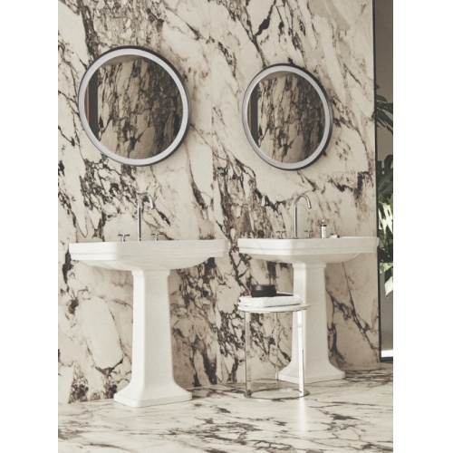 Lavabo mural rétro CALLA 71.5 cm - 3 trous de robinetterie CALLA E222301 (3) Lavabo mural rétro CALLA 71.5 cm - 3 trous de robinetterie CALLA E222301 (3)